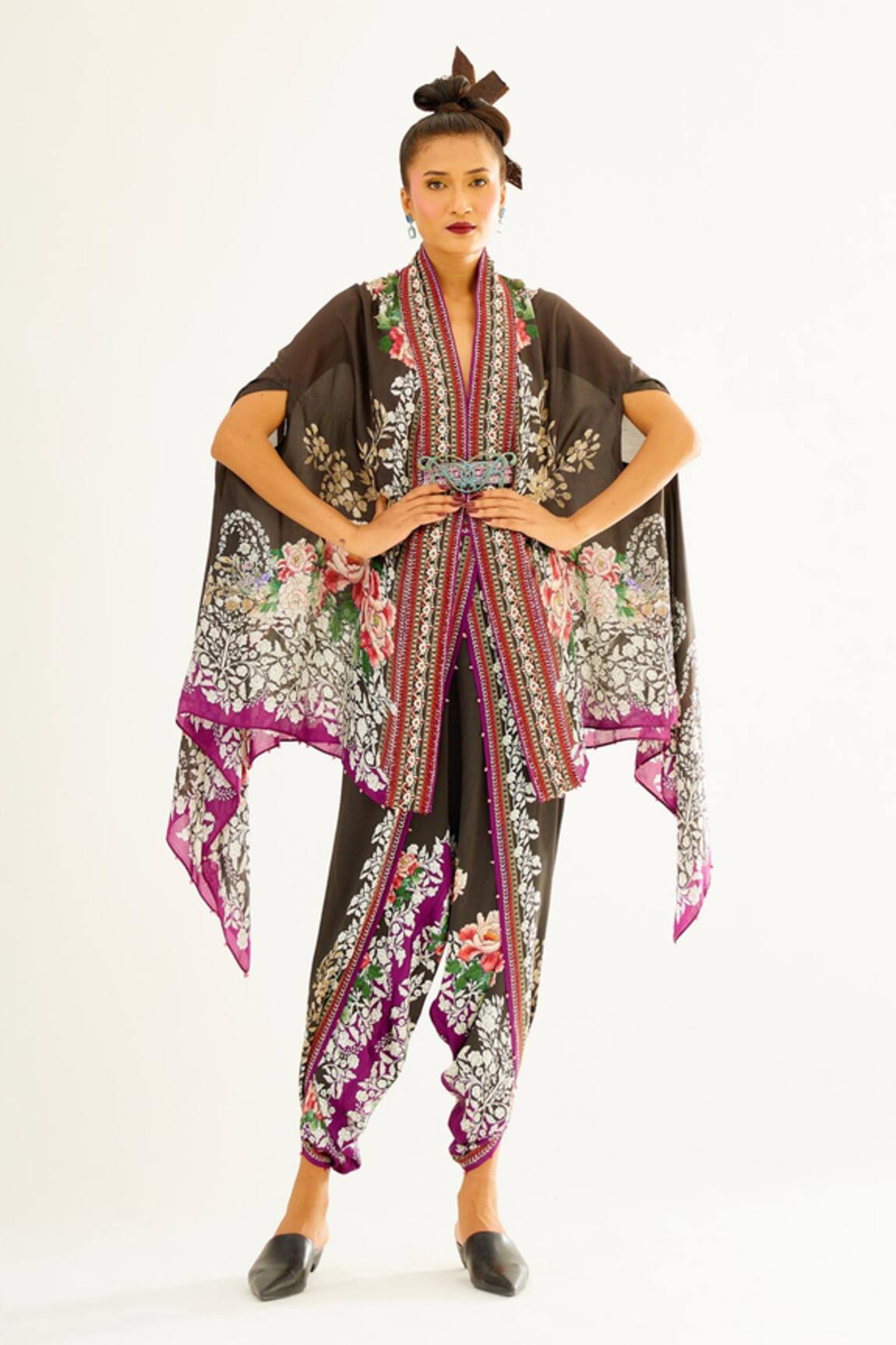 Rajdeep Ranawat Chloe Silk Printed Cape 