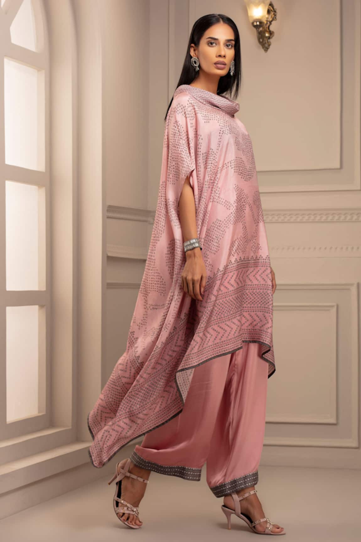 Rajdeep Ranawat Silk Asymmetric Draped Tunic & Pant Set