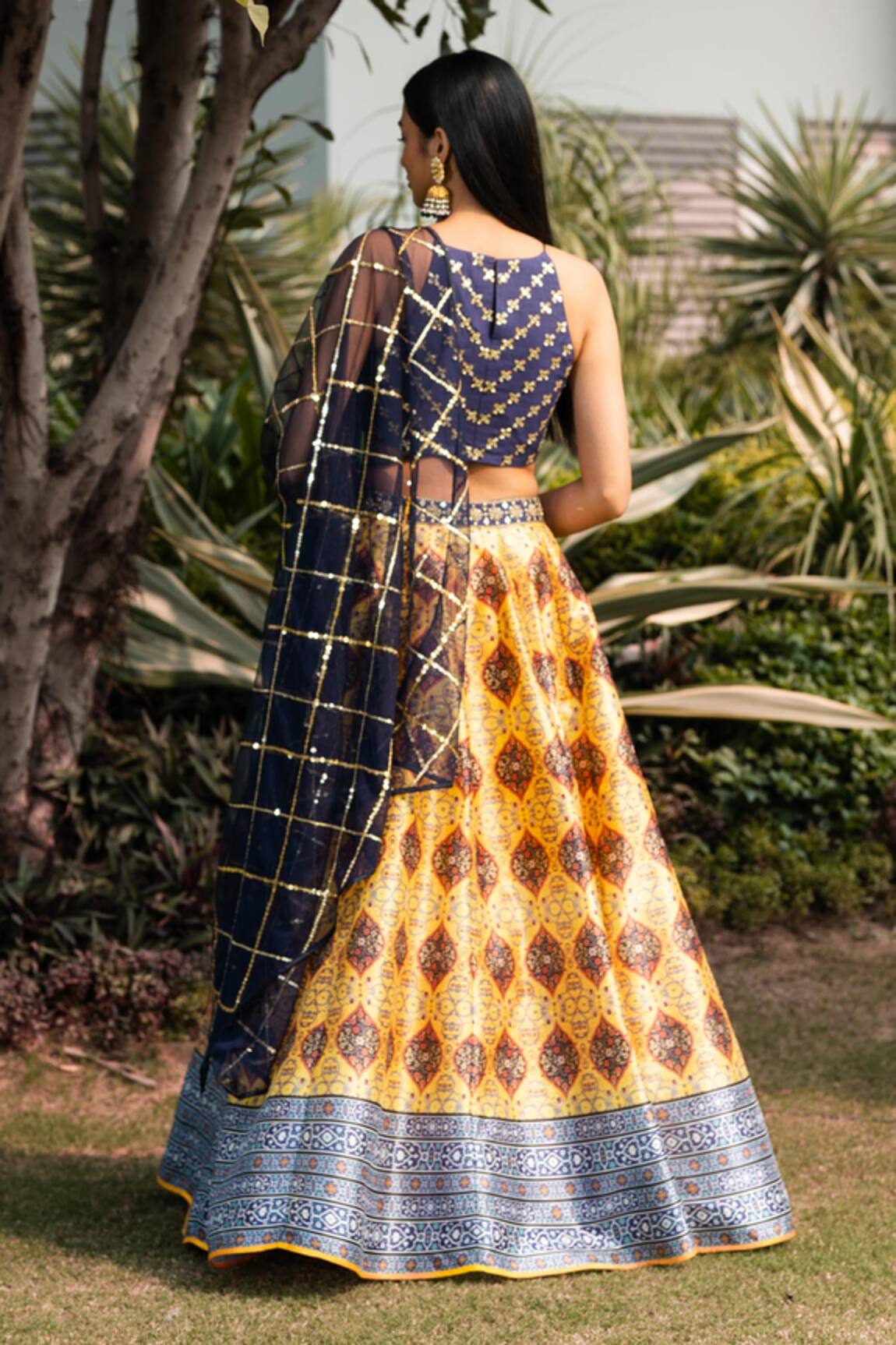 Appealing Mustard/Rani Lehenga Choli With Bandhani Work – Palkhi Fashion