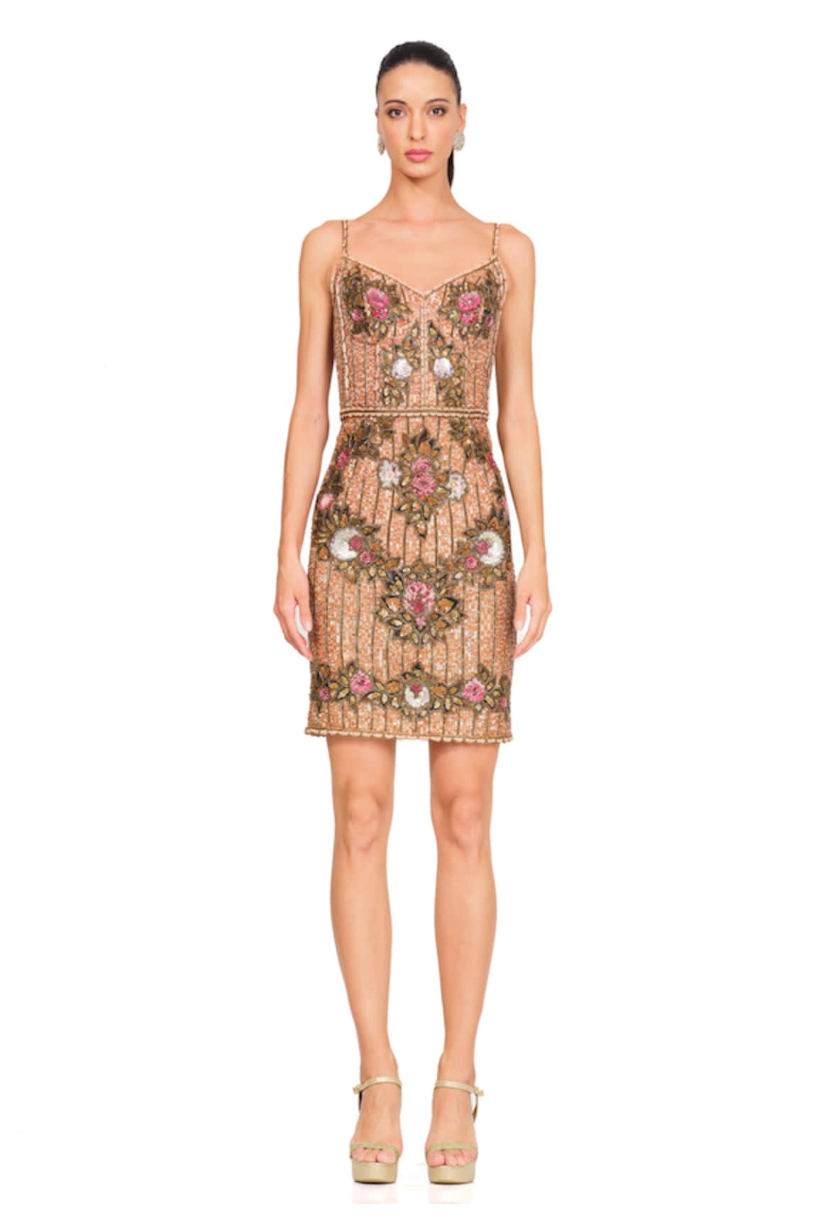 Rocky Star Floral Embroidered Short Dress