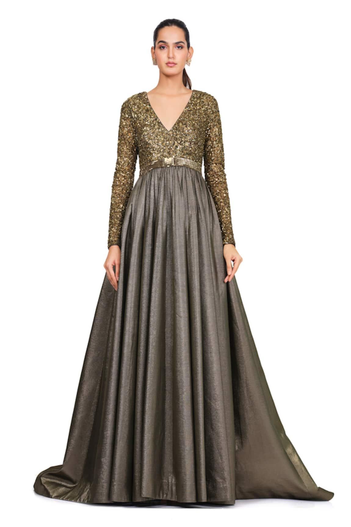 Rocky Star Sequin Embroidered Gown