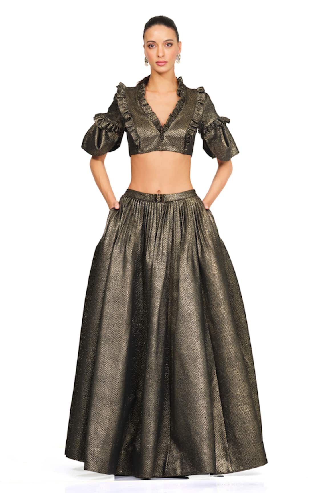Rocky Star Woven Blouse & Skirt Set