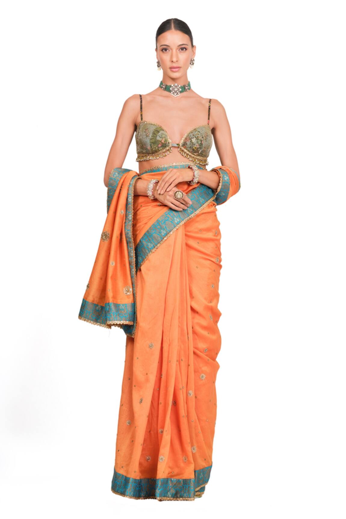 Rocky Star Chanderi Saree With Bustier