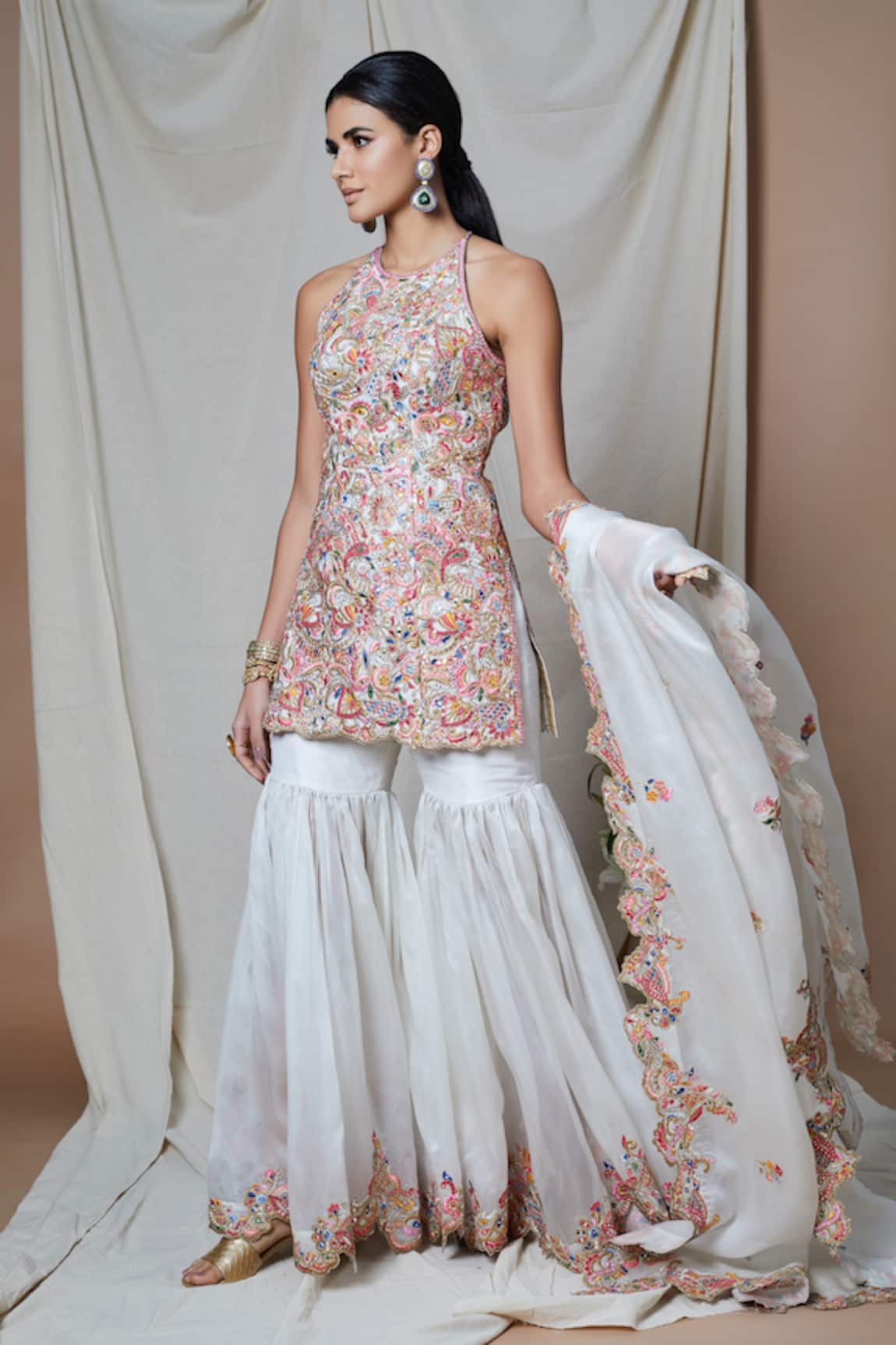 Tamanna Punjabi Kapoor Embroidered Kurta Gharara Set 