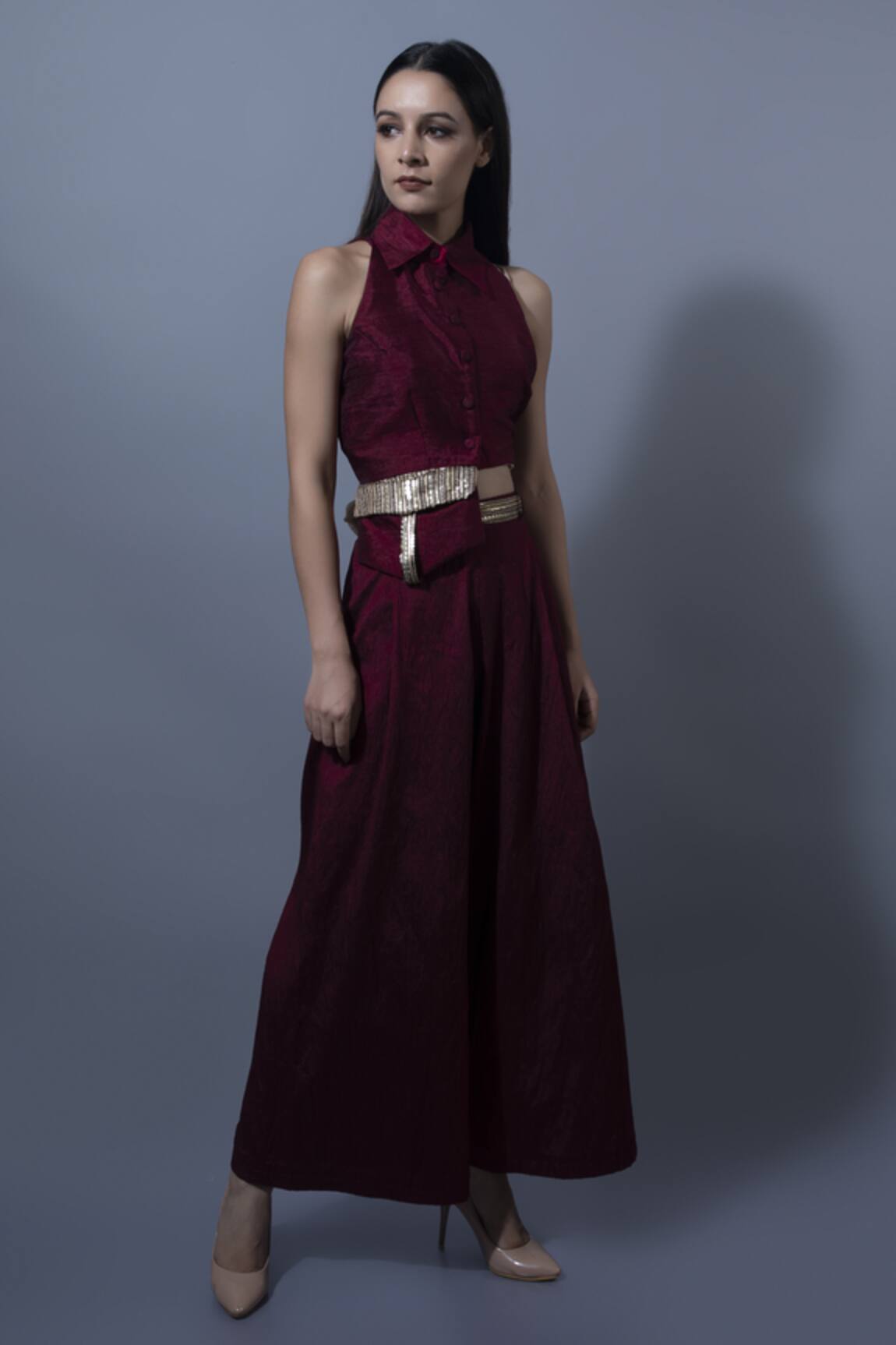 Rishi & Vibhuti Draped Shirt & Palazzo Set