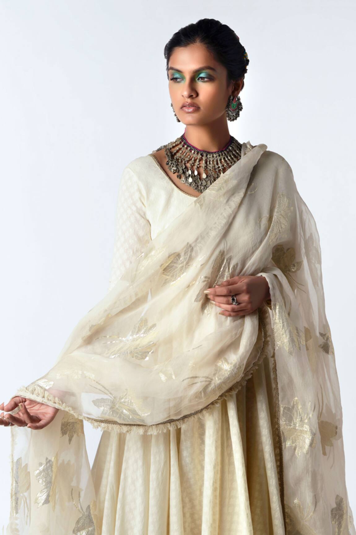 Rishi & Vibhuti Organic Cotton Anarkali with Dupatta