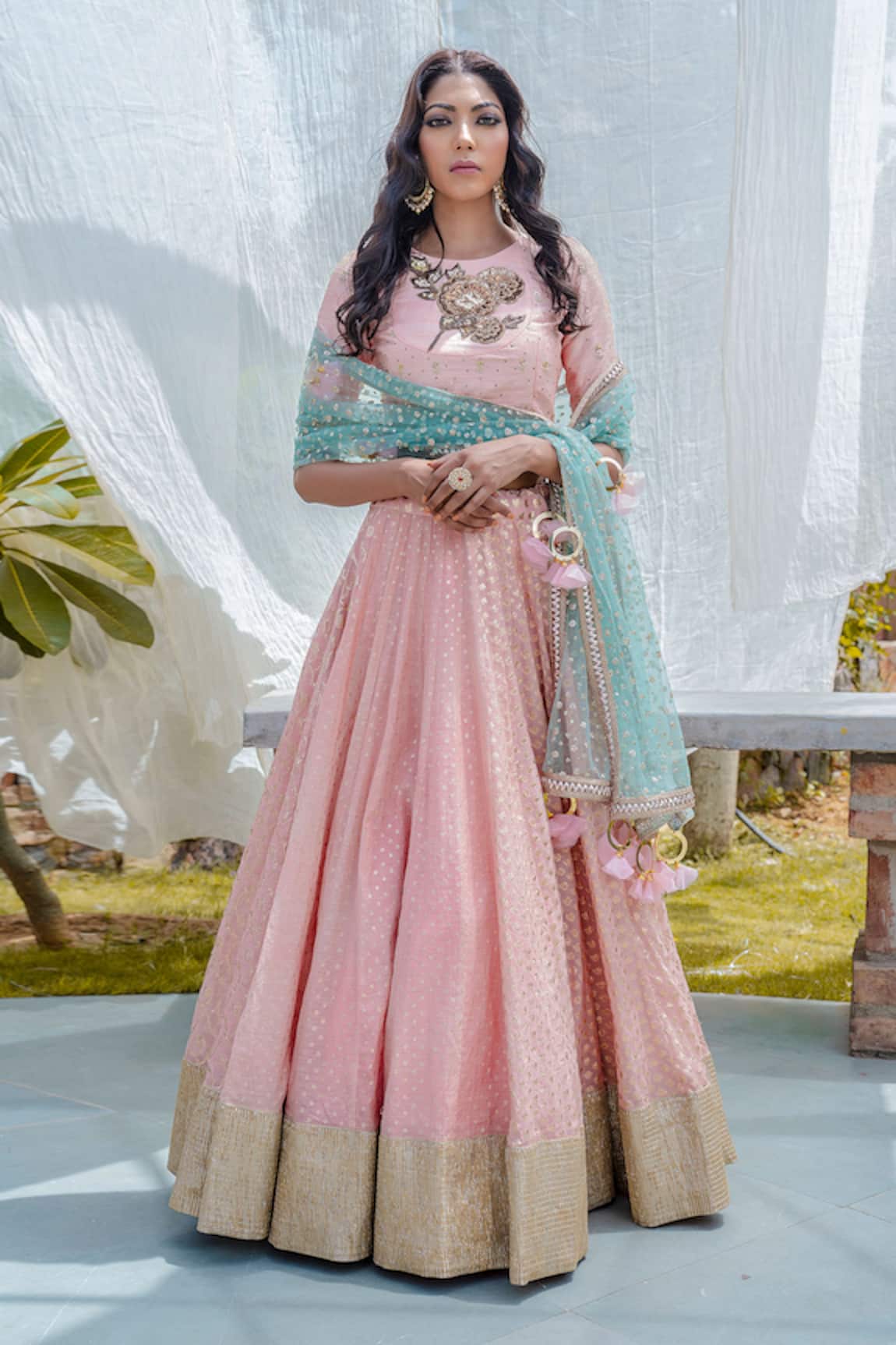 Rishi and Vibhuti Chanderi Lehenga Set