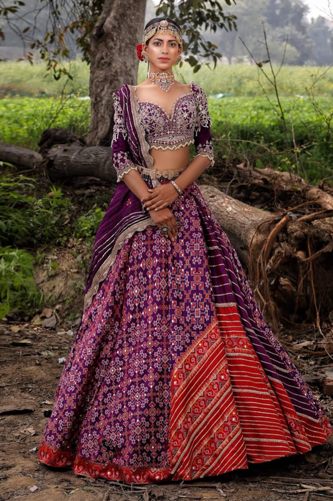 Aditi Gupta Handwoven Banarasi Lehenga Set
