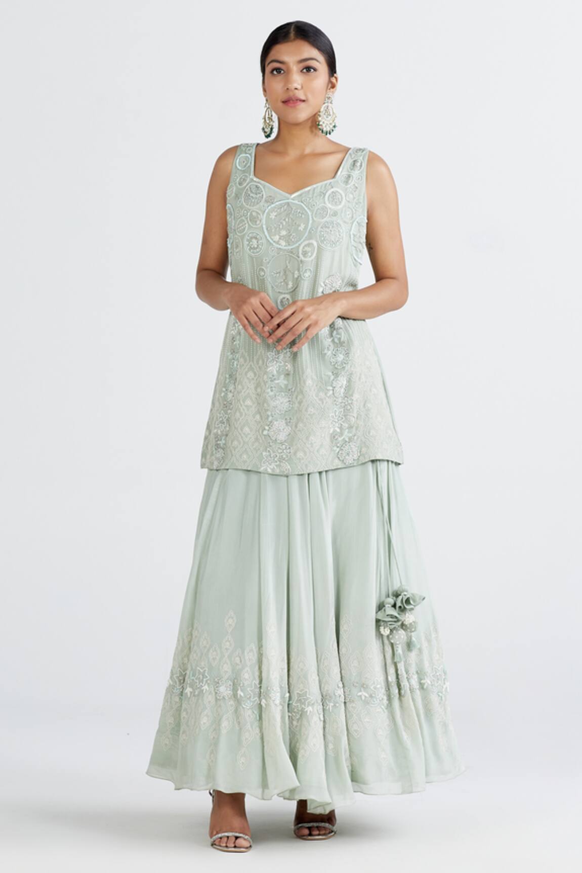 Megha Bansal Tara Embroidered Kurta Lehenga Set 