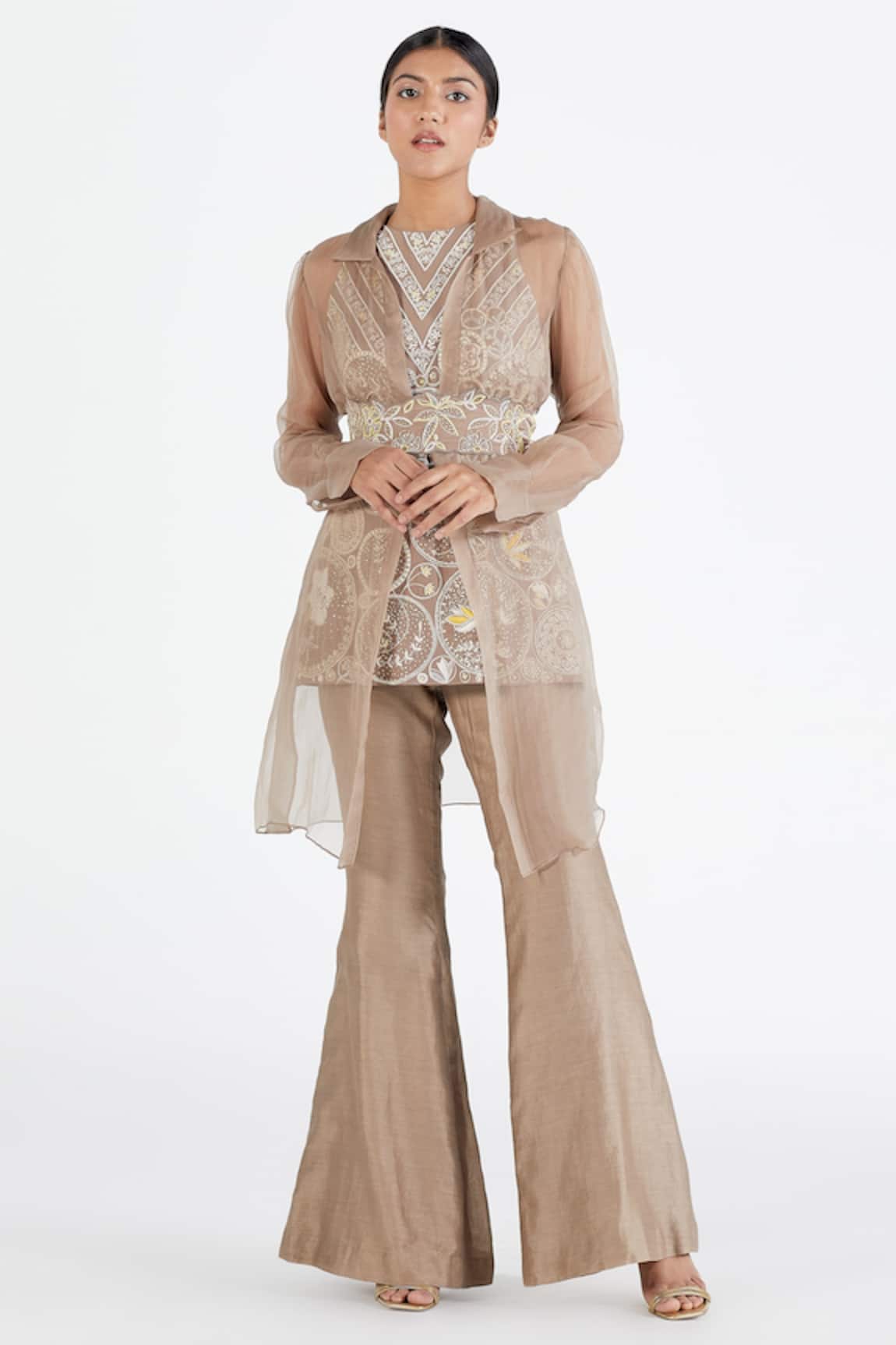 Megha Bansal Sheer Organza Jacket & Kurta Set 