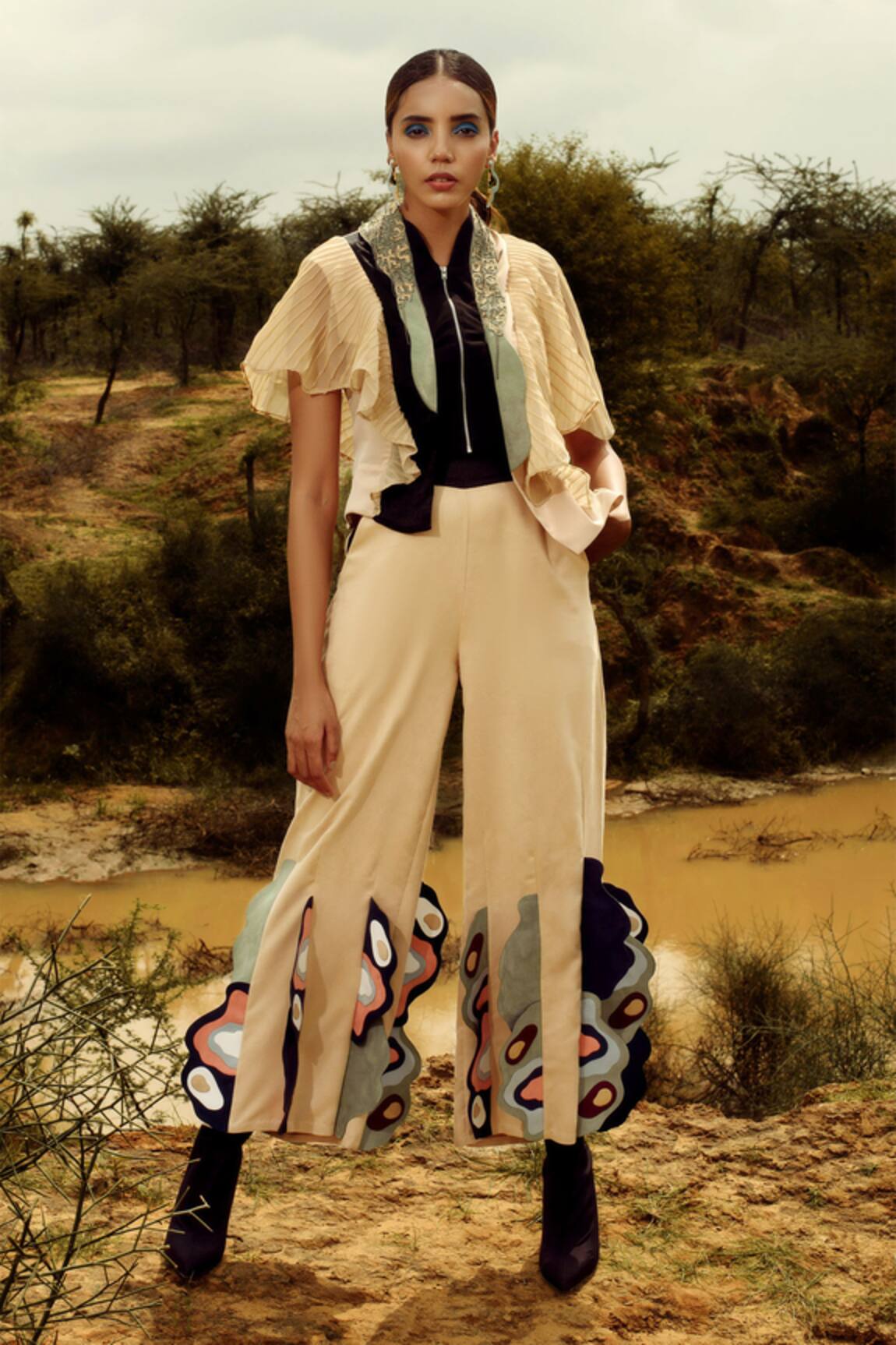 Siddhant Agrawal Applique Colorblock Trouser 