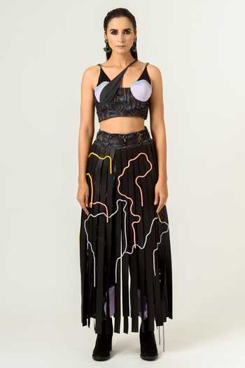 Siddhant Agrawal Printed Joggers With Skirt 