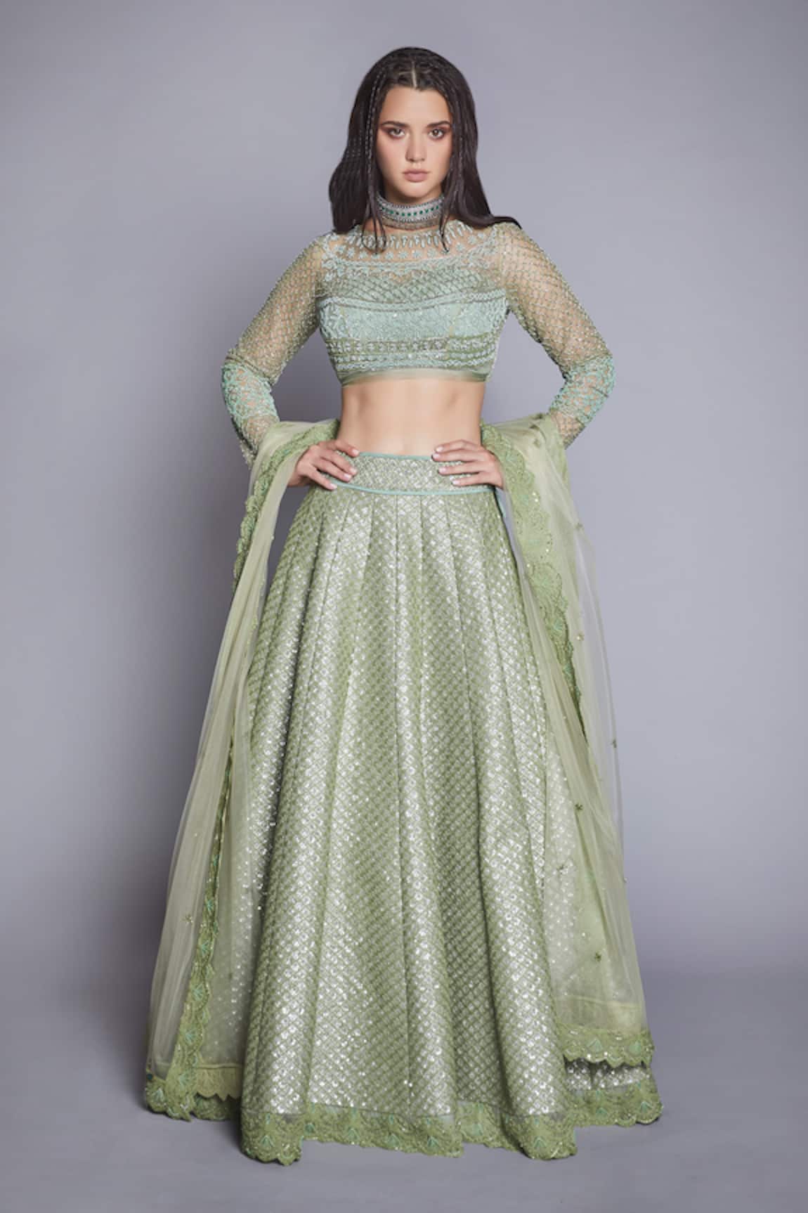 Jade By Monica & Karishma Embroidered Bridal Lehenga Set