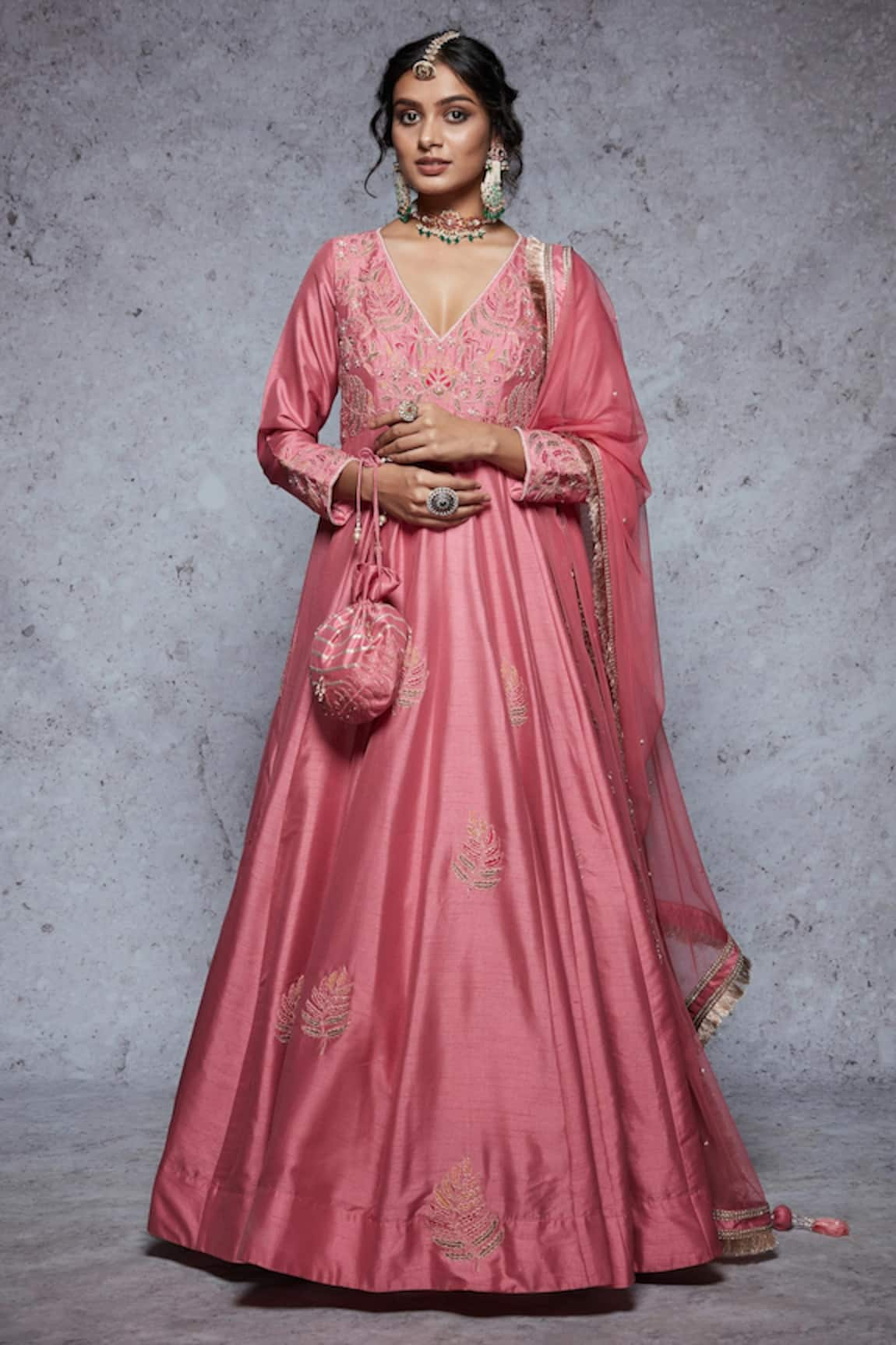 Ajiesh Oberoi Embroidered Anarkali Set