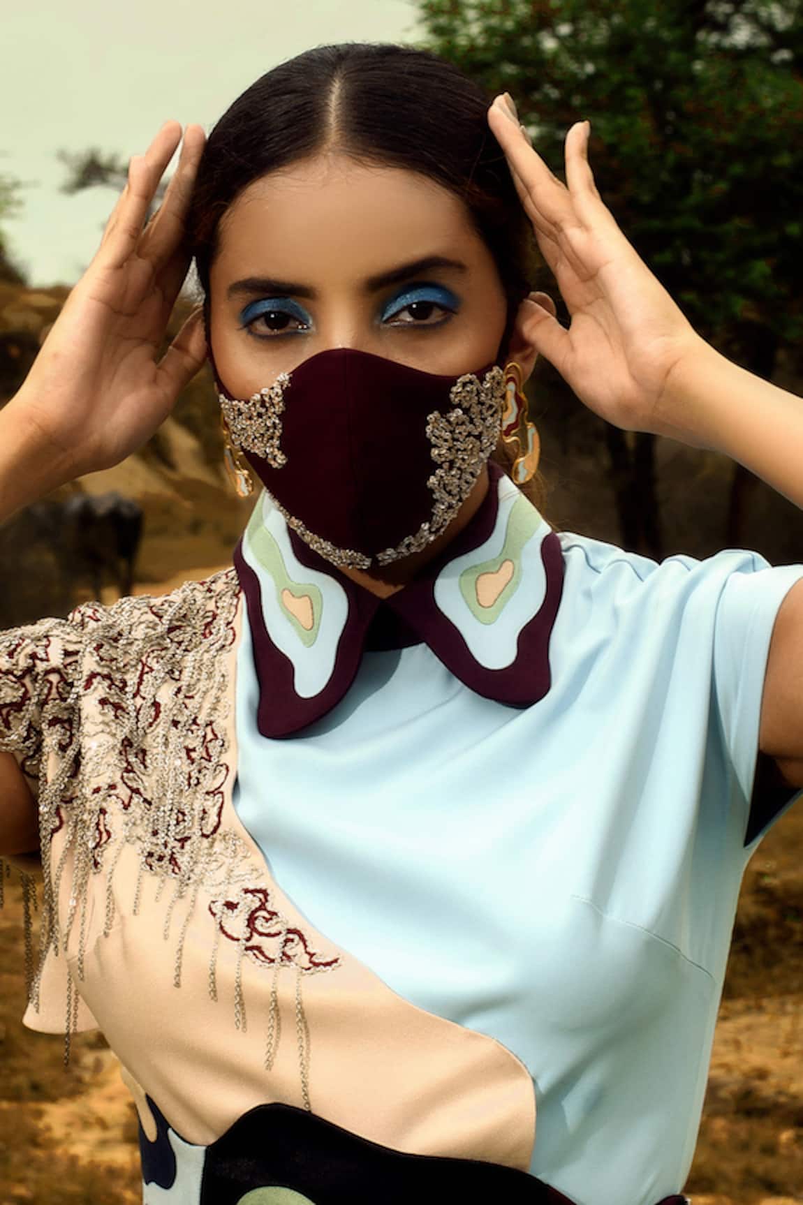 Siddhant Agrawal Label  Embroidered Face Mask Single Pc