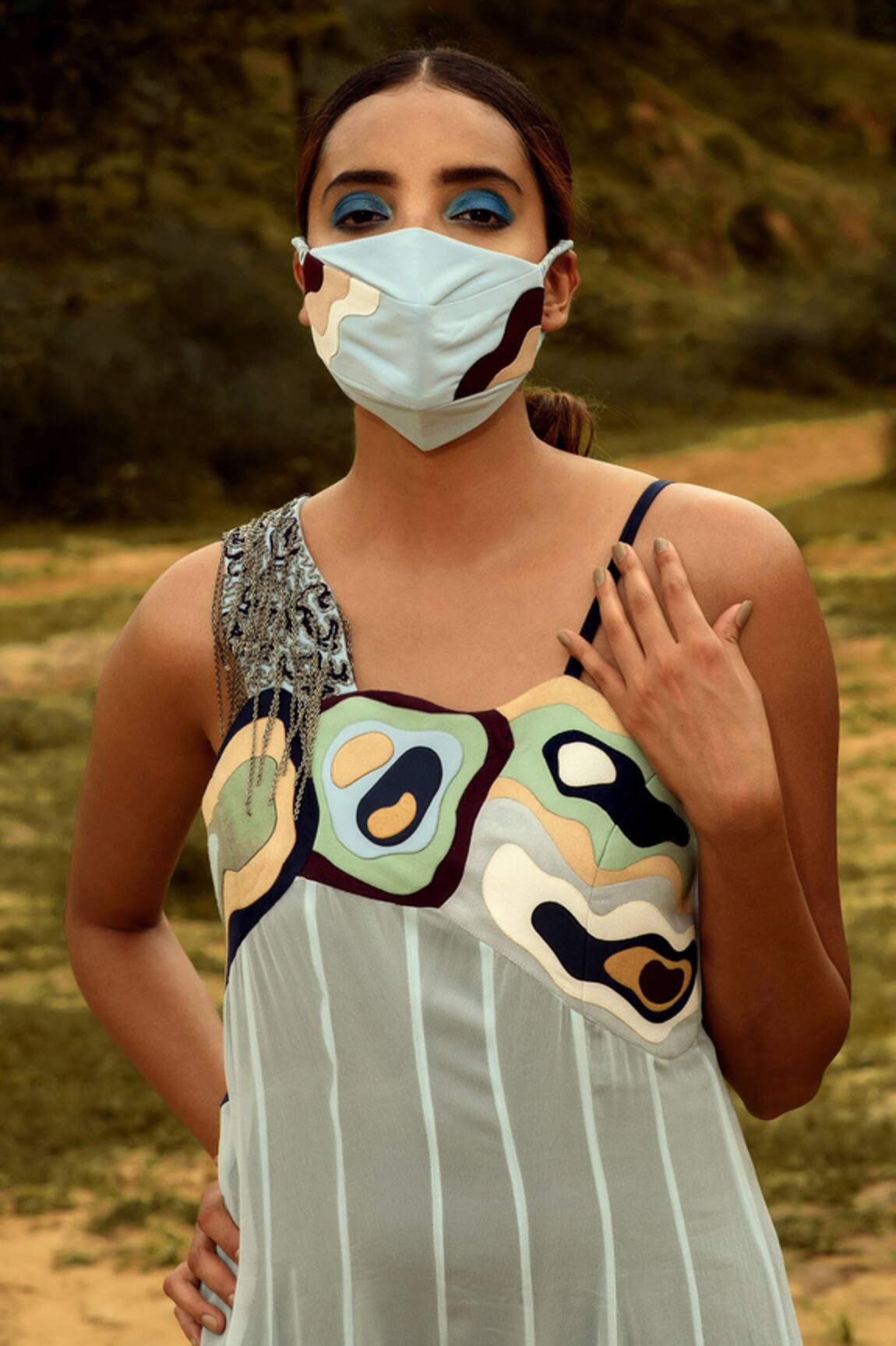 Siddhant Agrawal Label  Embroidered Face Mask Single Pc