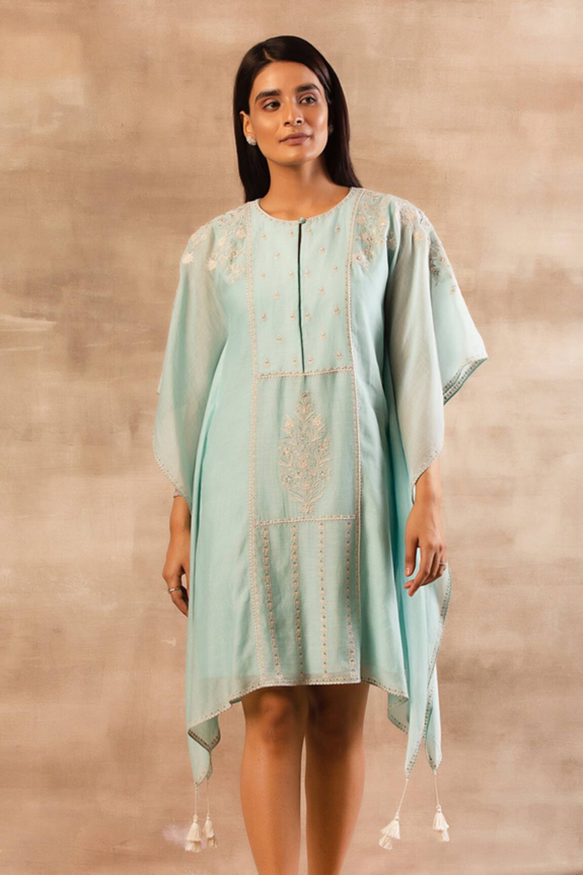 Sana Barreja Chanderi Silk Kaftan Dress