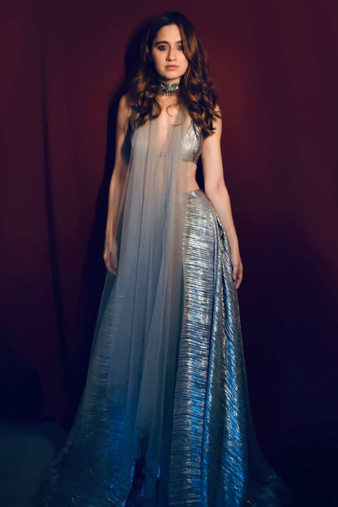 Deme X Kalki Metallic Front Cut-out Gown