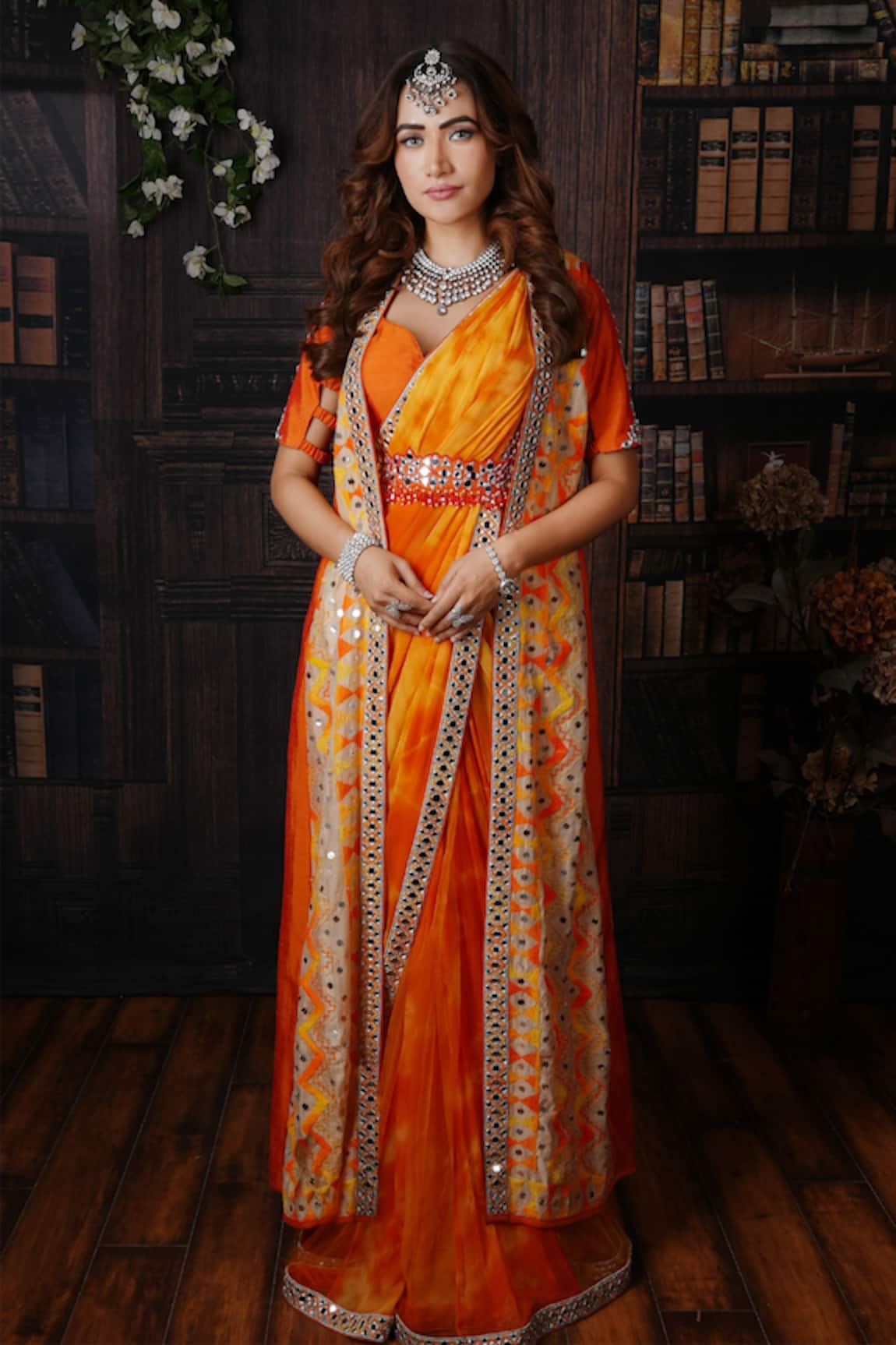 Archana Kochhar Sunrise Saree Set With Jacket