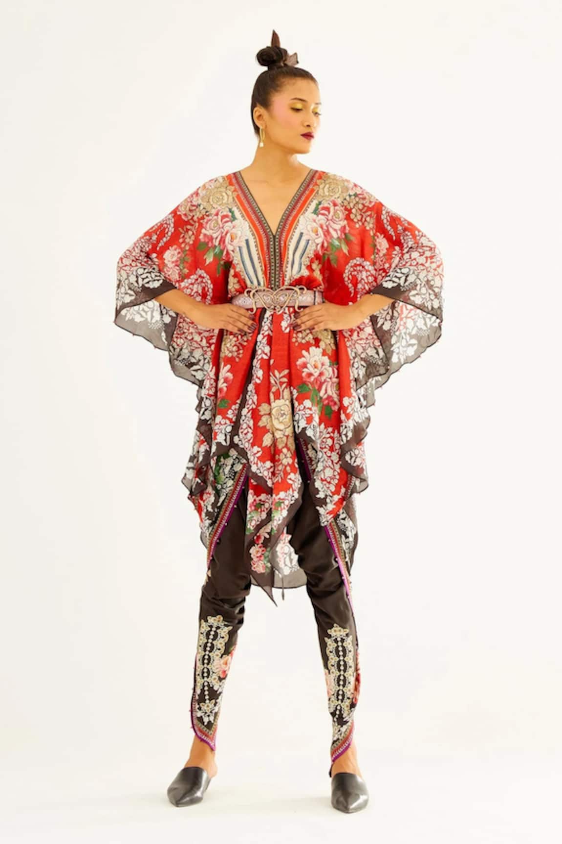Rajdeep Ranawat Sonth Satin Printed Dhoti Pant 