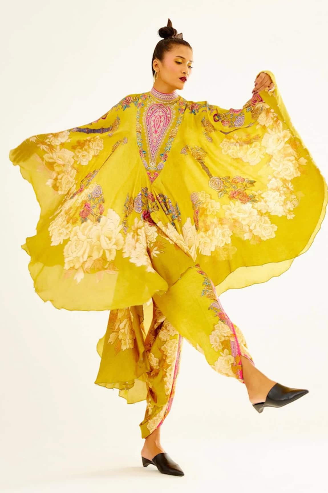 Rajdeep Ranawat South Satin Printed Dhoti Pant 