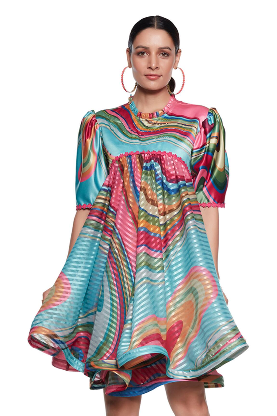 Siddhartha Bansal Flared Printed Dress