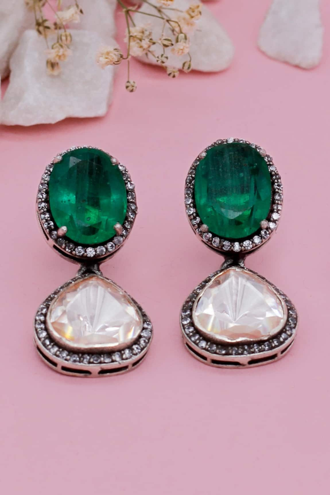 Sangeeta Boochra X Deme Naadiya Moissanite Dangler Earrings