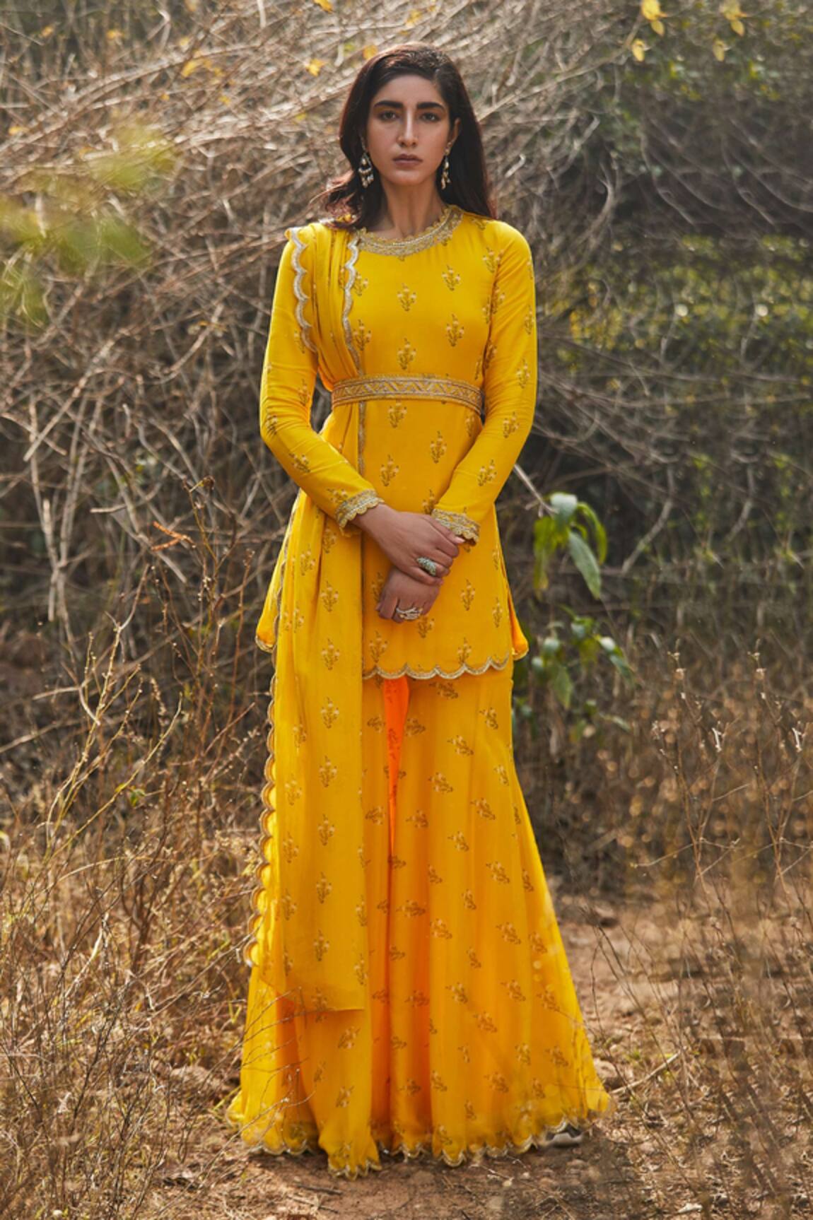 Sana Barreja Alaia Printed Kurta Gharara Set