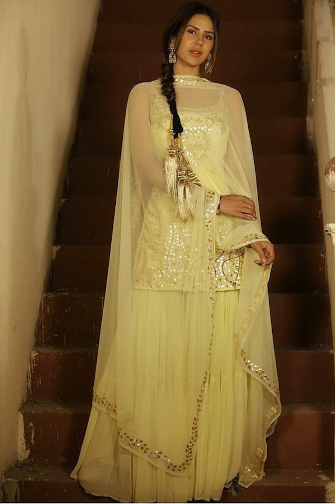 Esha Koul Embroidered Kurta Sharara Set