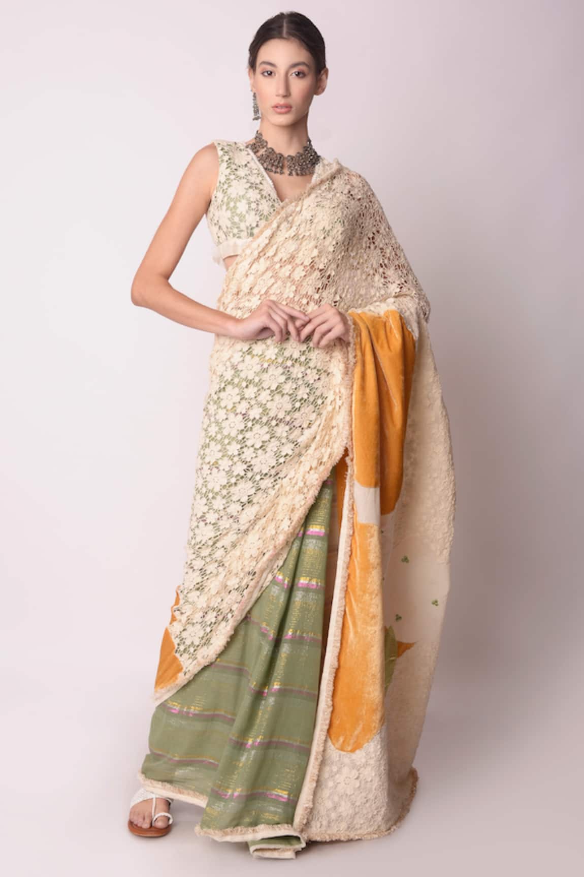 Shwetanga Organic Cotton Saree With Blouse 