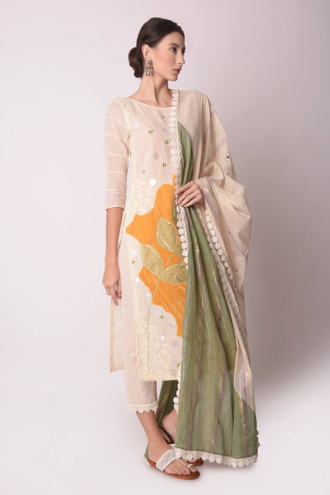 Shwetanga Organic Cotton Kurta Pant Set 