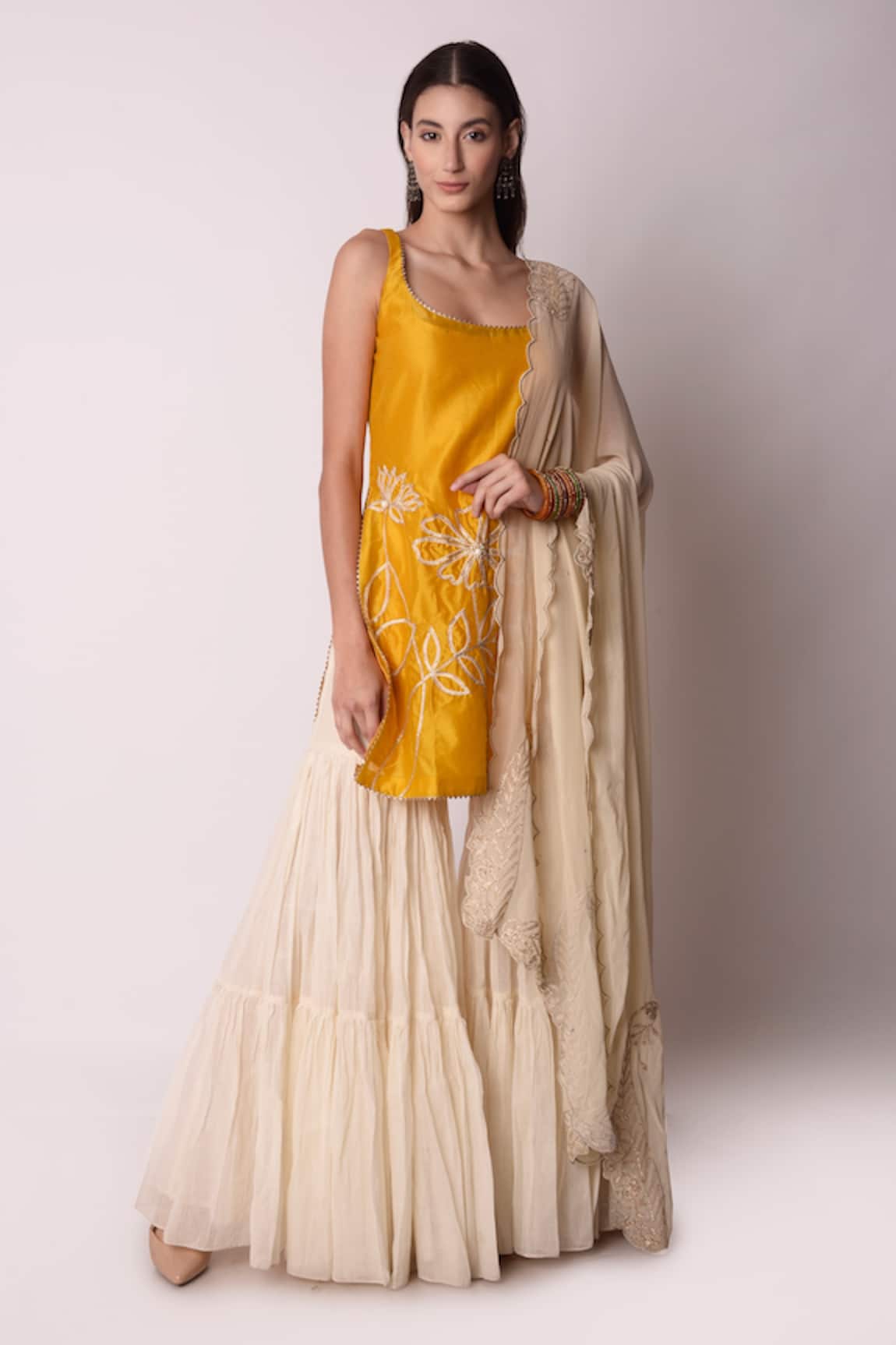 Shwetanga Chanderi Kurta Sharara Set 