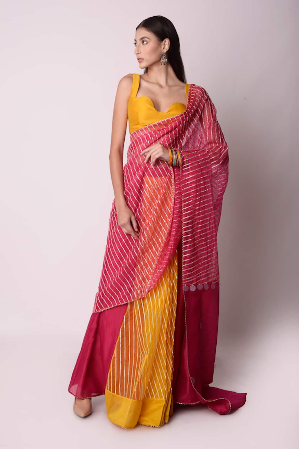 Shwetanga Pre-Stitched Saree With Blouse 