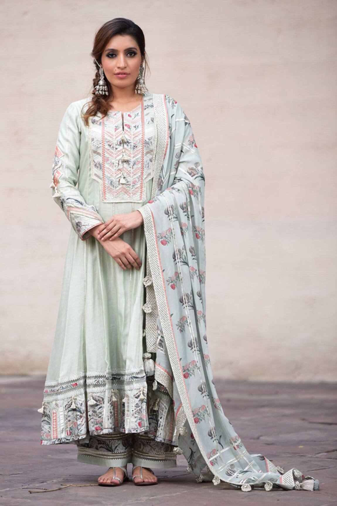 Simar Dugal Chanderi Anarkali Set 