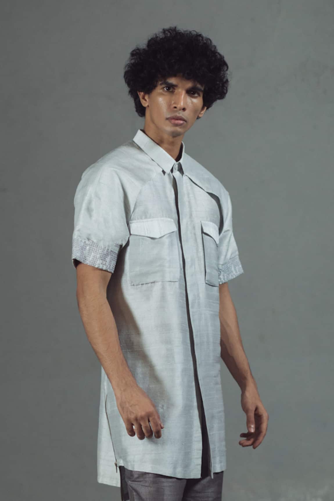 Mitesh Lodha Silk Asymmetric Shirt