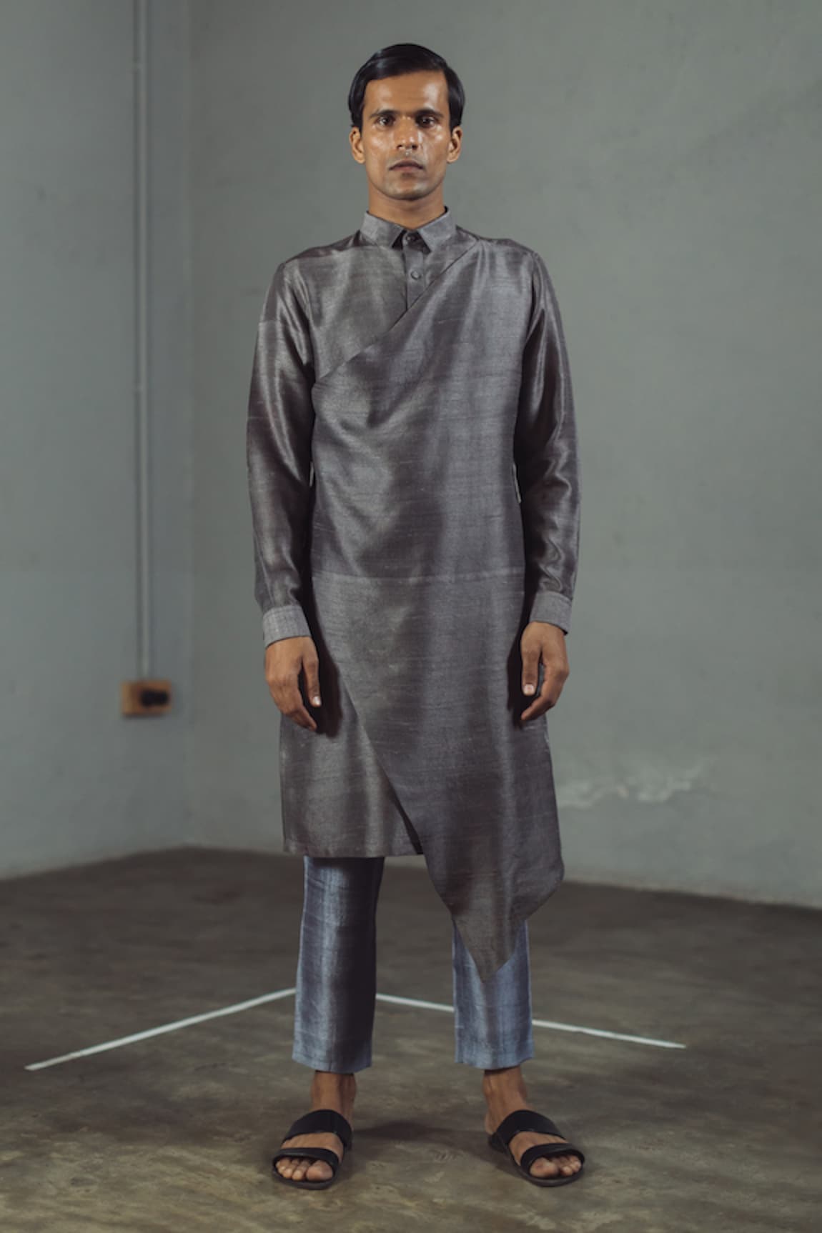 Mitesh Lodha Silk Draped Kurta