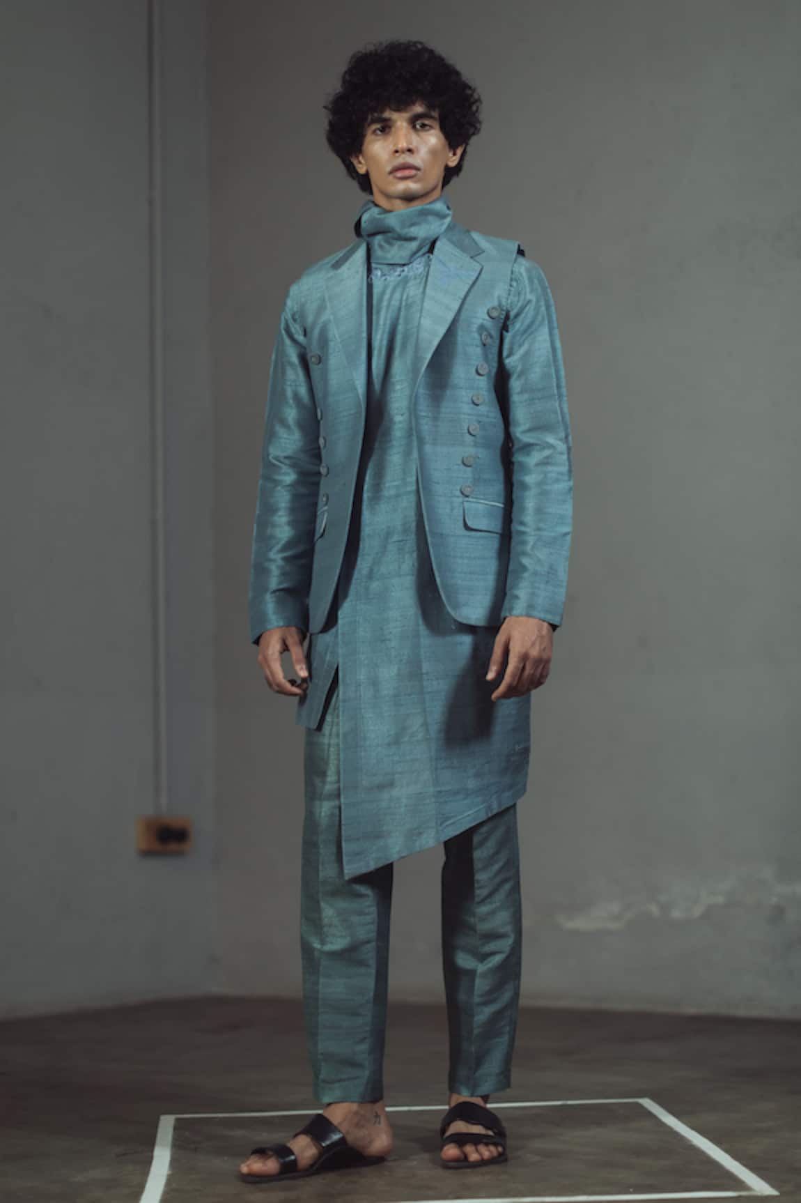Mitesh Lodha Silk Front-Open Nehru Jacket
