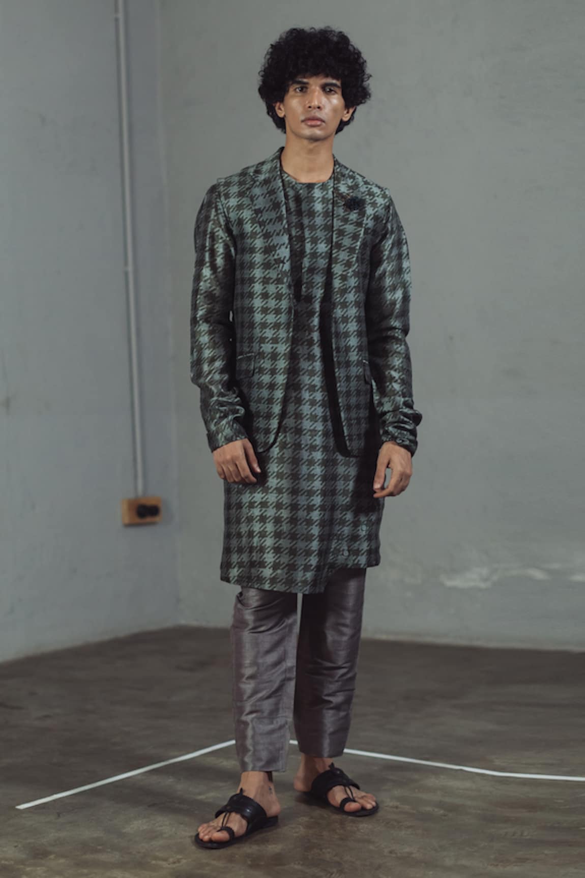 Mitesh Lodha Silk Printed Nehru Jacket