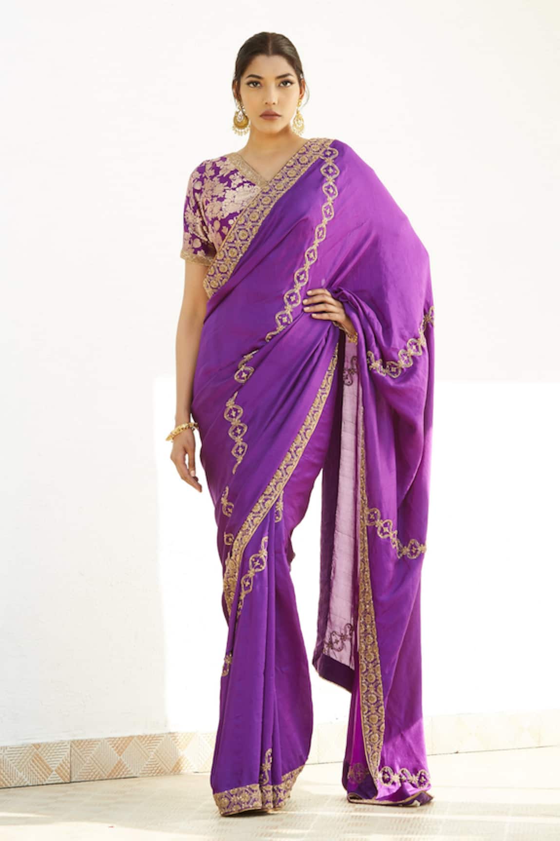 Romaa Hand Embroidered Saree With Blouse