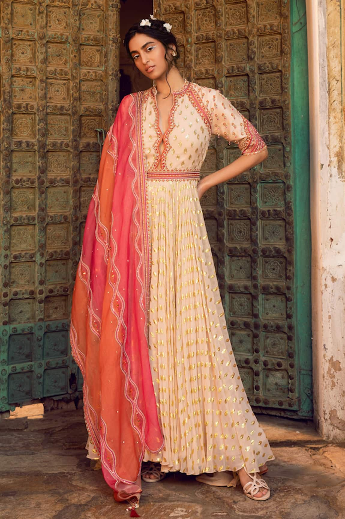 Supria Munjal Embroidered Anarkali With Dupatta