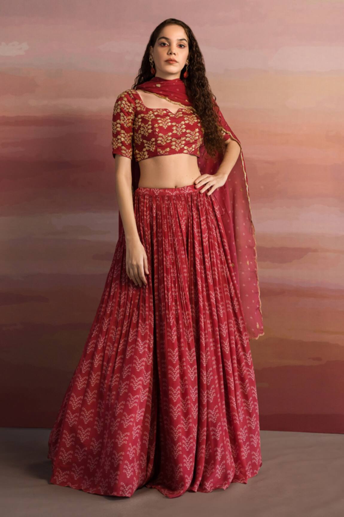 EASE Floral Print Lehenga Set
