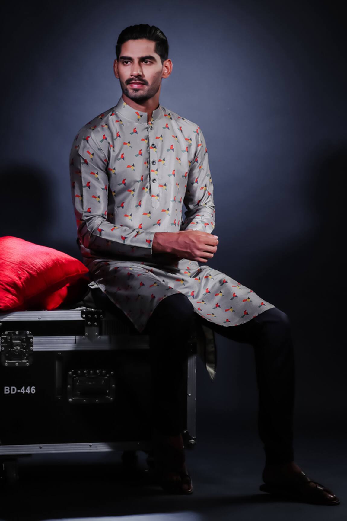 Eleven Brothers Printed Silk Kurta & Pant Set