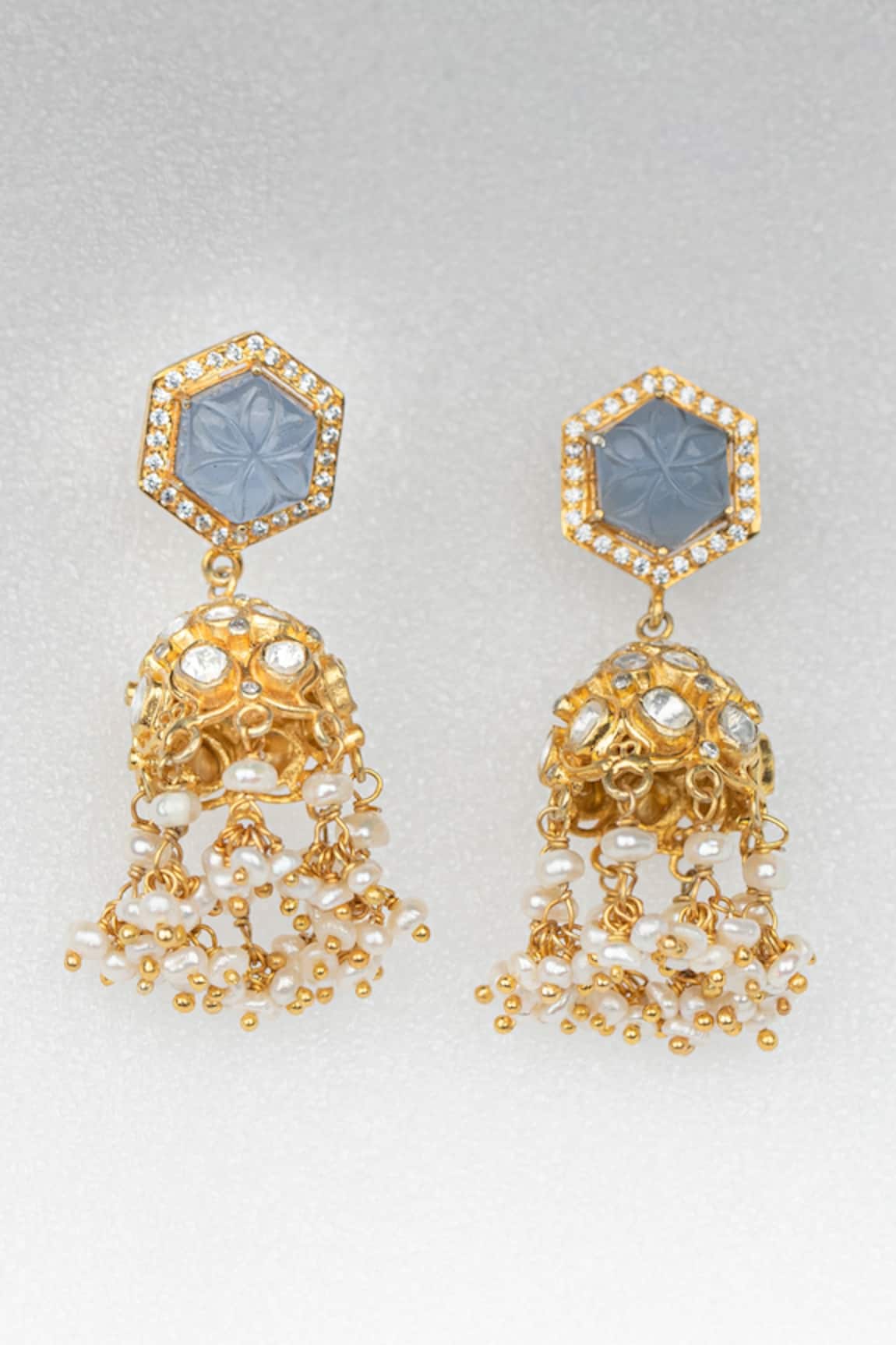Osvag India Polki Embellished Jhumkis 