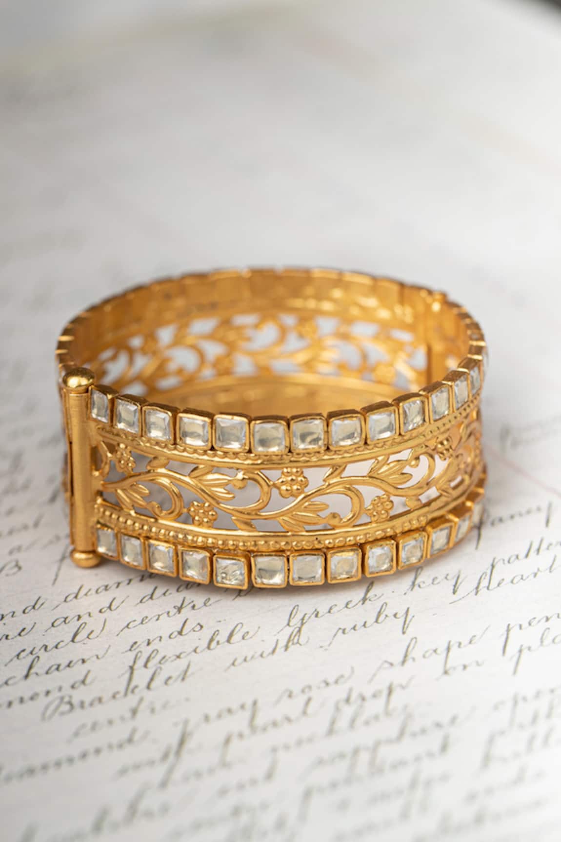 Osvag India Floral Motif Embellished Bangle 