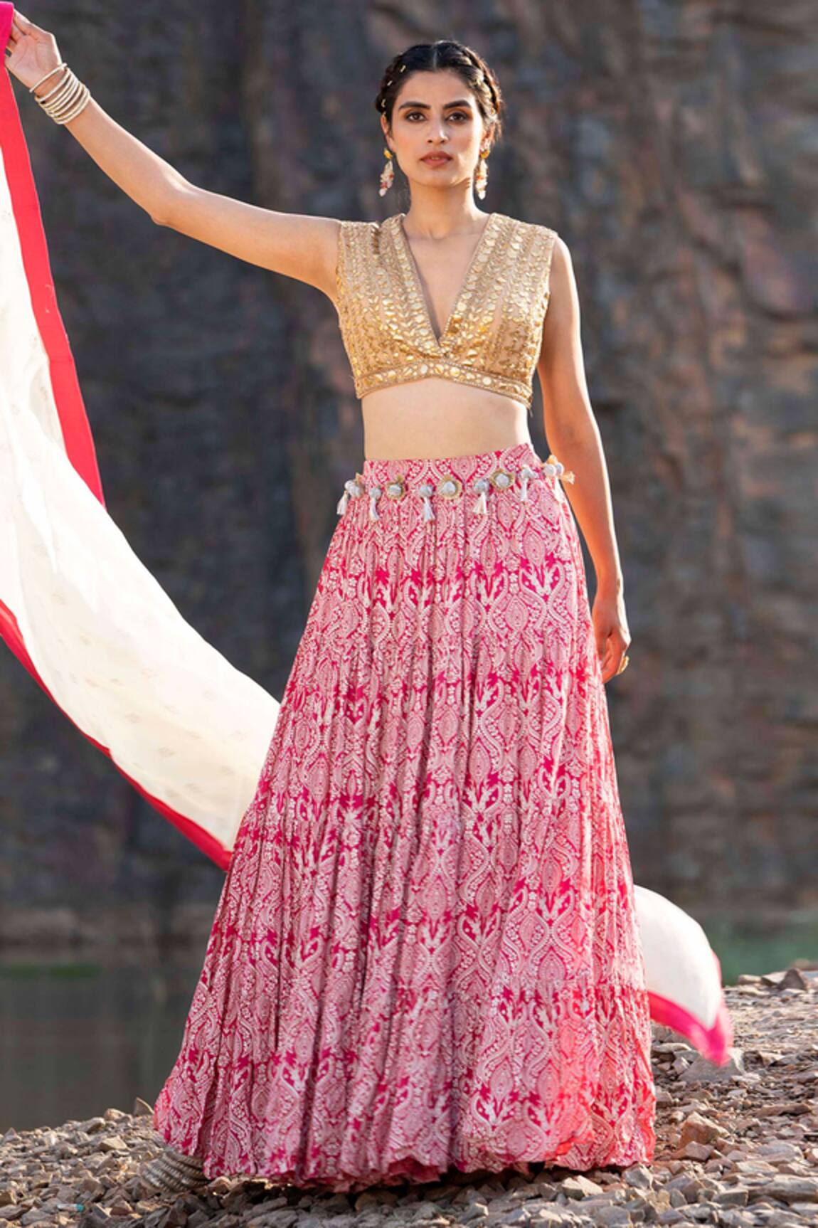 Soniya G Stag Print Lehenga Set