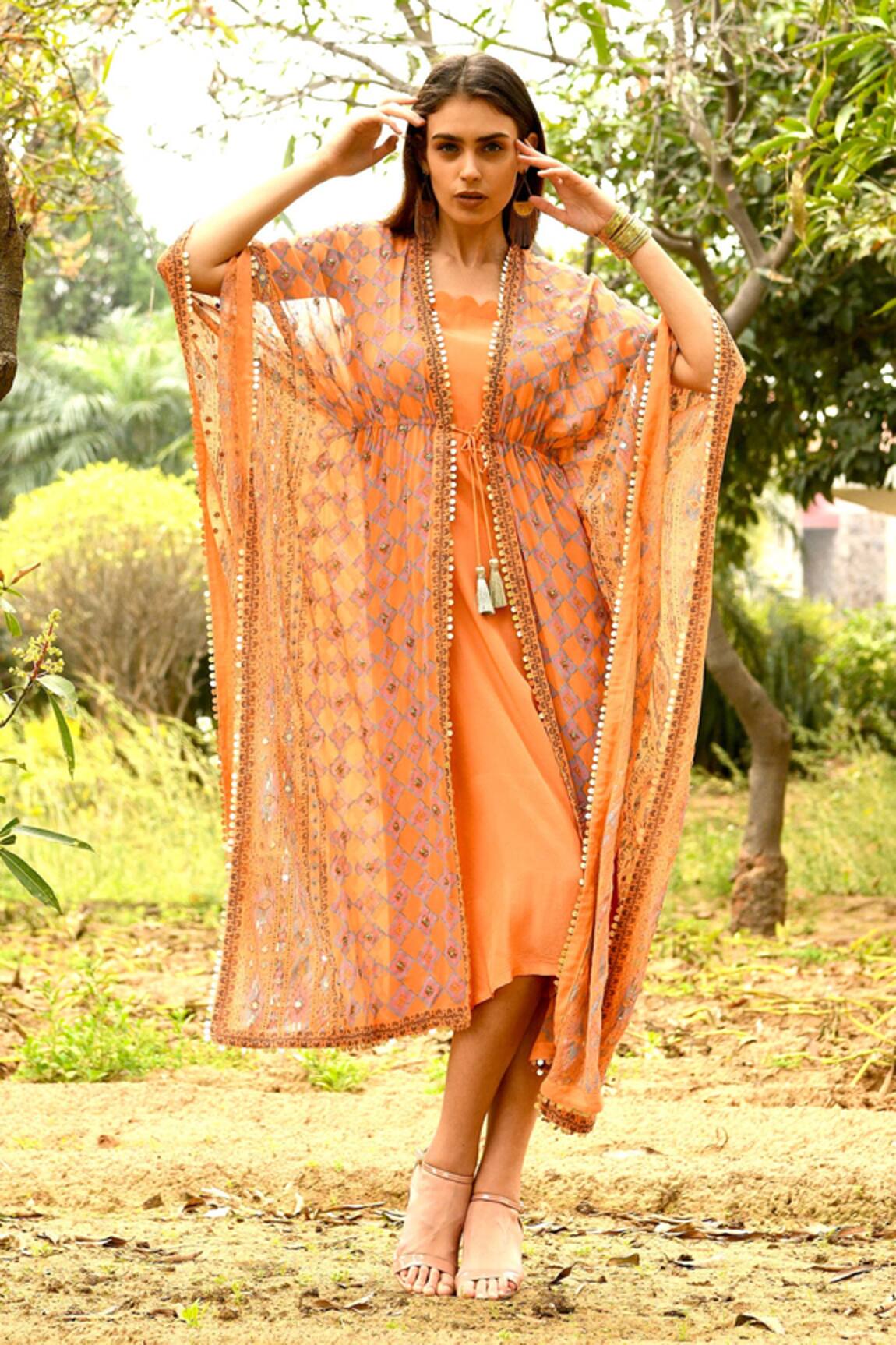 Surbhi Gupta Embroidered Dress with Kaftan