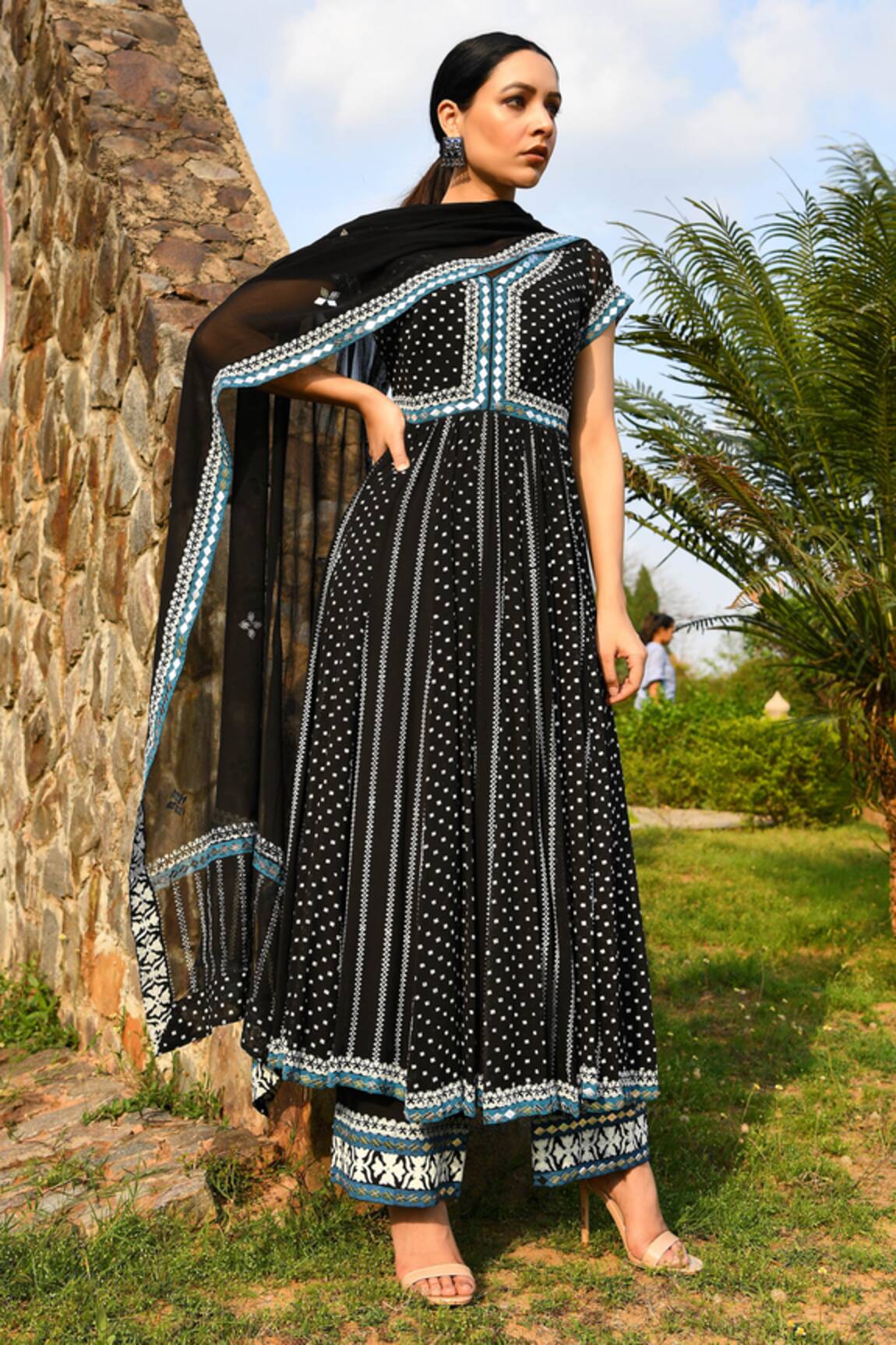 Surbhi Gupta Embroidered Anarkali & Pant Set 