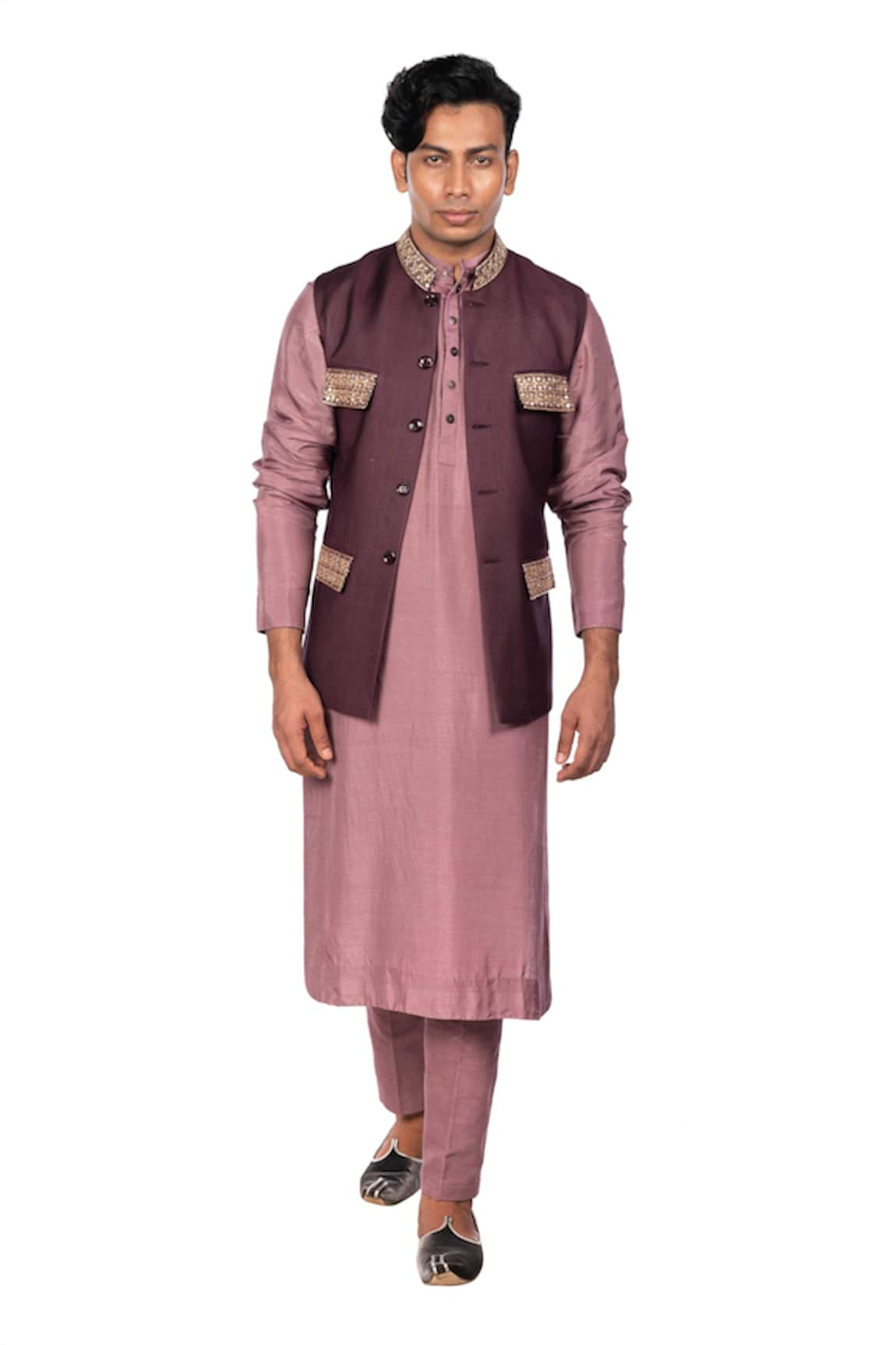 Debarun Cotton Tussar Bundi & Kurta Set