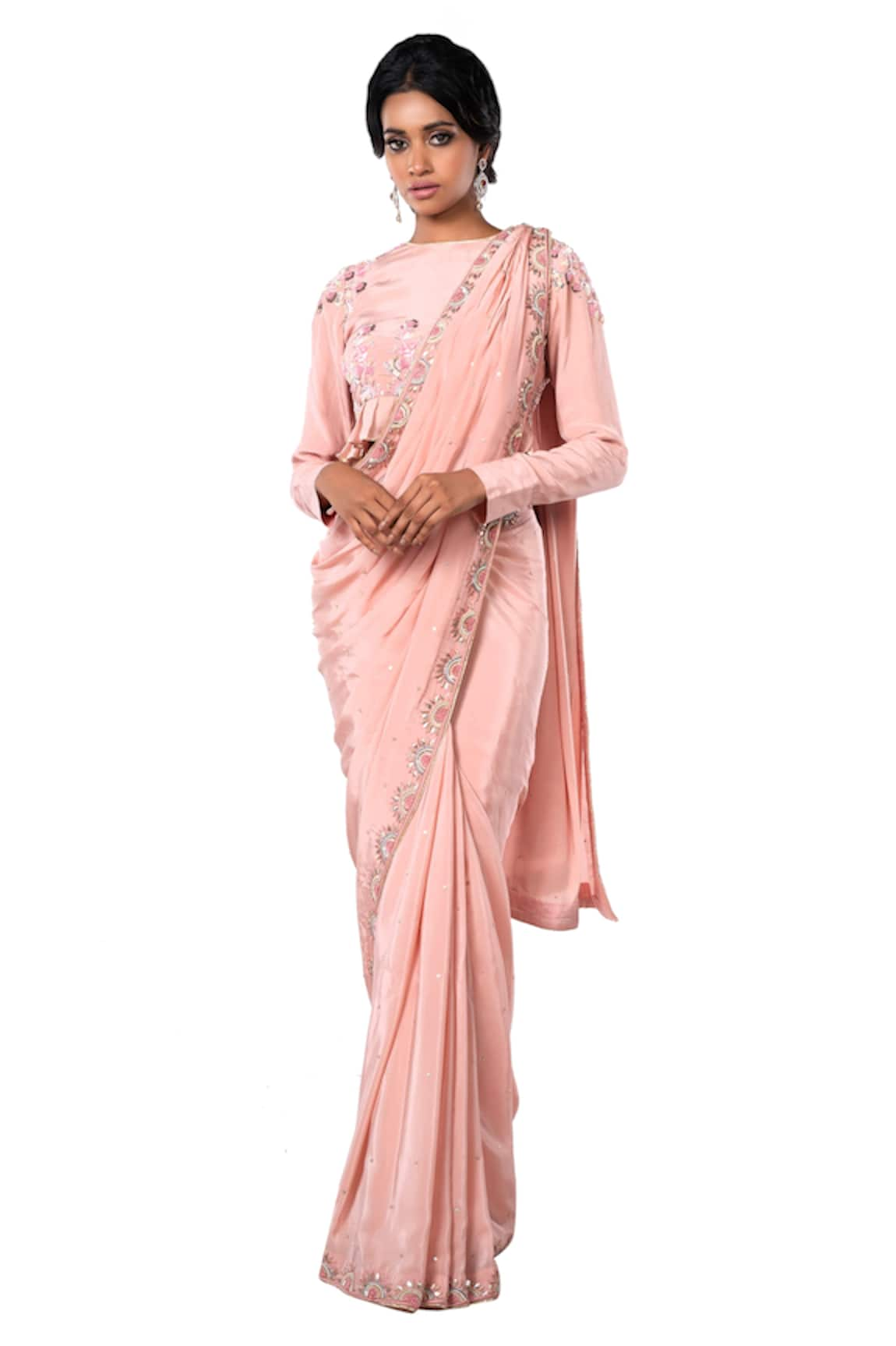 Debarun Crepe Saree With Blouse