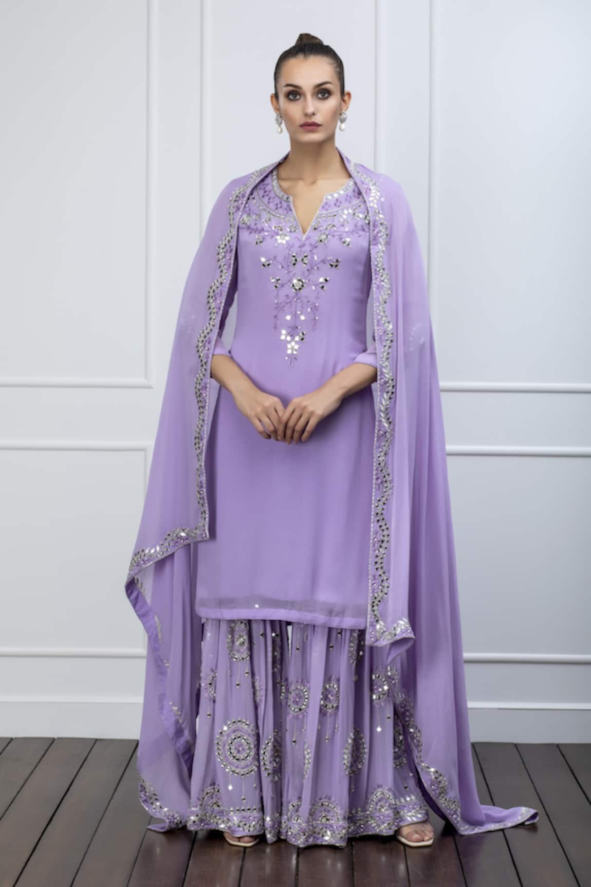 Shian Embellished Kurta Sharara Set